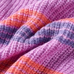 vidaXL Kindertrui gebreid met strepen 92 lila en roze