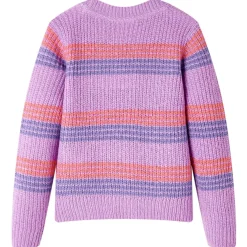 vidaXL Kindertrui gebreid met strepen 92 lila en roze