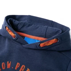 vidaXL Kindertrui met capuchon 92 gemêleerd marineblauw en oranje