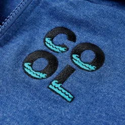 vidaXL Kindervest met capuchon en rits 92 gemêleerd donkerblauw