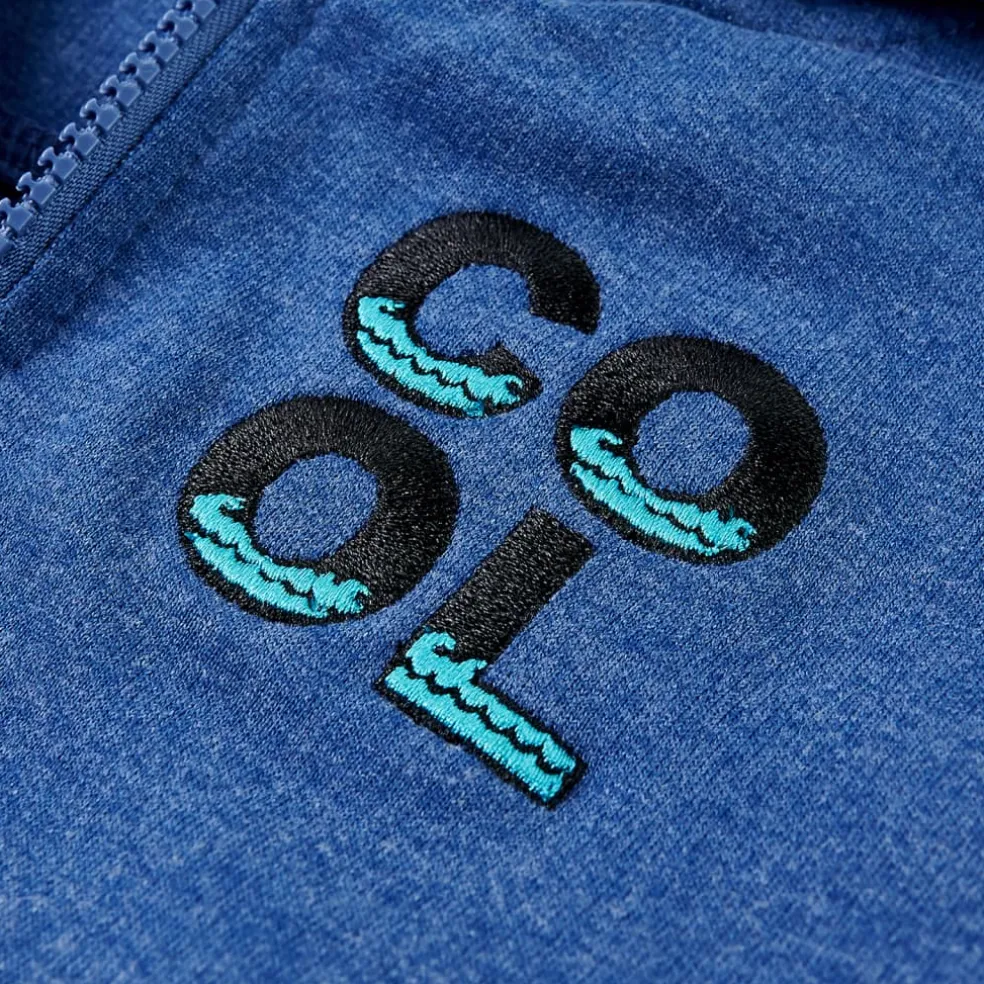 vidaXL Kindervest met capuchon en rits 92 gemêleerd donkerblauw
