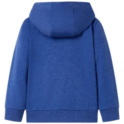 vidaXL Kindervest met capuchon en rits 92 gemêleerd donkerblauw