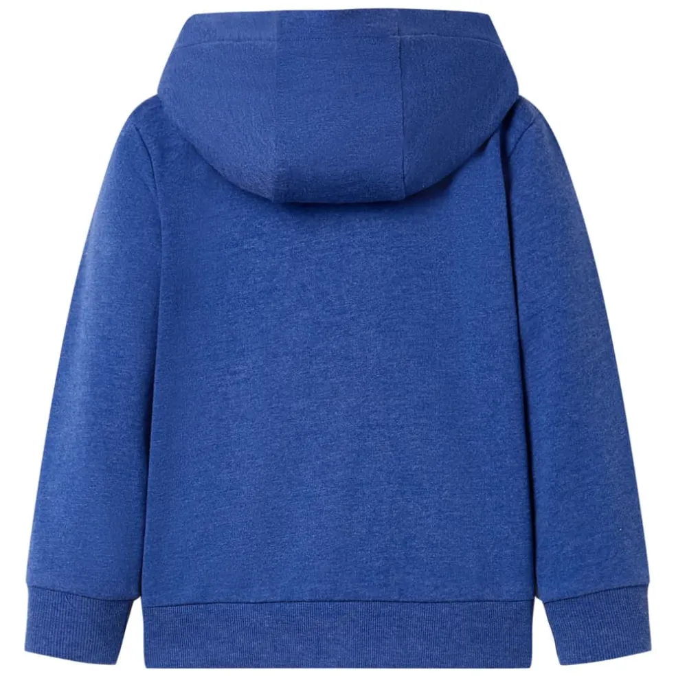 vidaXL Kindervest met capuchon en rits 92 gemêleerd donkerblauw