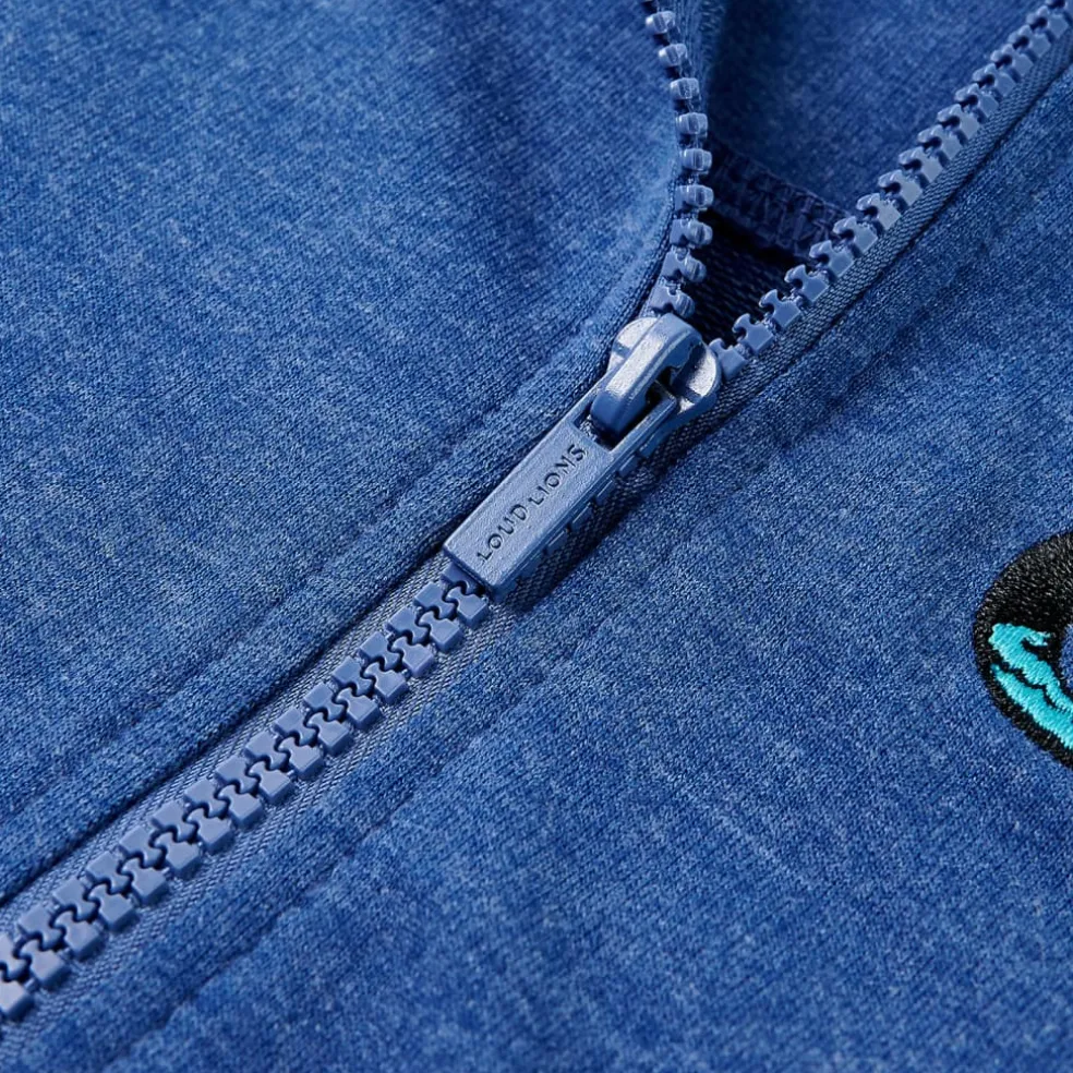 vidaXL Kindervest met capuchon en rits 92 gemêleerd donkerblauw