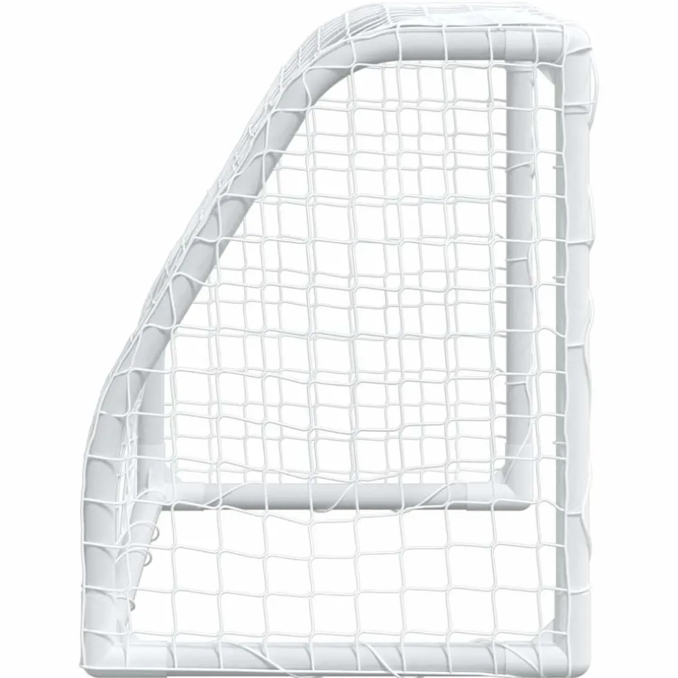 vidaXL Kindervoetbaldoelen 2 st met bal 64x35x48 cm metaal wit