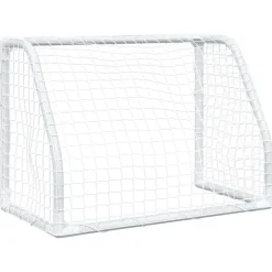 vidaXL Kindervoetbaldoelen 2 st met bal 64x35x48 cm metaal wit