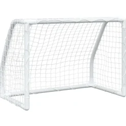 vidaXL Kindervoetbaldoelen 2 st met bal 64x35x48 cm metaal wit