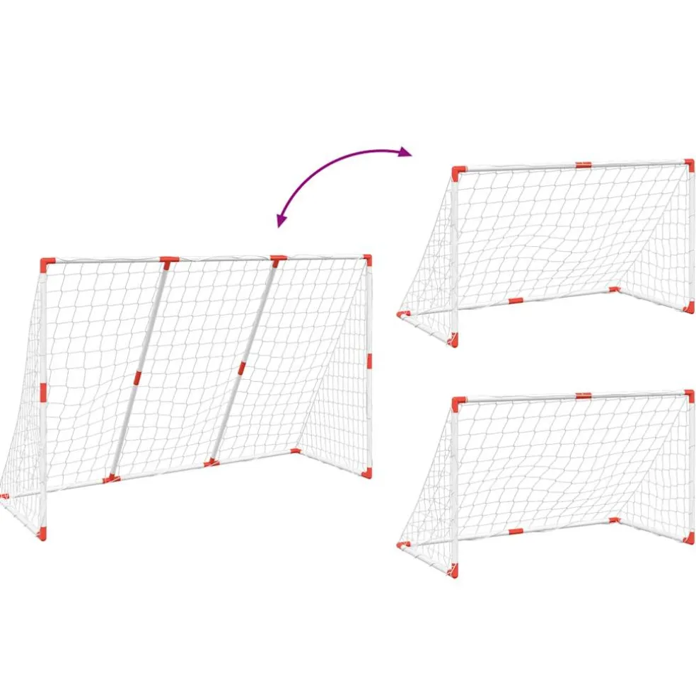 vidaXL Kindervoetbaldoel met ballen 2-in-1 184x64x124 cm wit