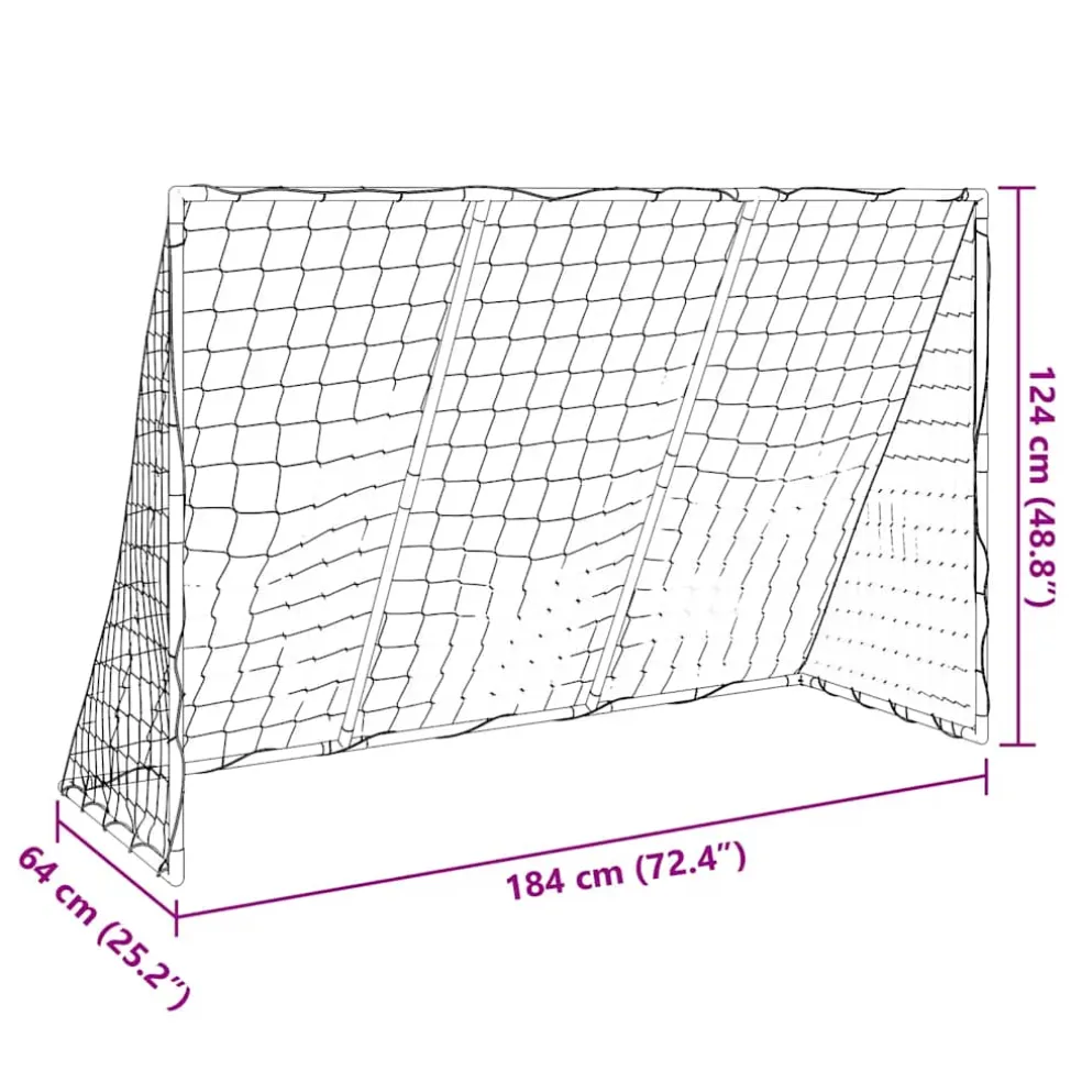 vidaXL Kindervoetbaldoel met ballen 2-in-1 184x64x124 cm wit