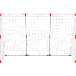 vidaXL Kindervoetbaldoel met ballen 2-in-1 184x64x124 cm wit