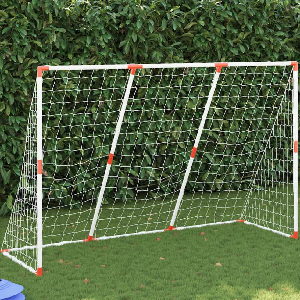 vidaXL Kindervoetbaldoel met ballen 2-in-1 184x64x124 cm wit