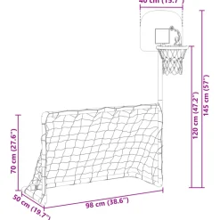 vidaXL Kindervoetbal- en basketbalset met ballen 98x50x70 cm