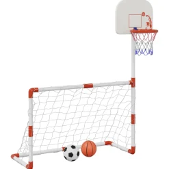 vidaXL Kindervoetbal- en basketbalset met ballen 98x50x70 cm