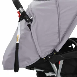 vidaXL Kinderwagen dubbel staal rood en zwart
