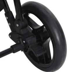 vidaXL Kinderwagen 2-in-1 staal antracietkleurig en zwart