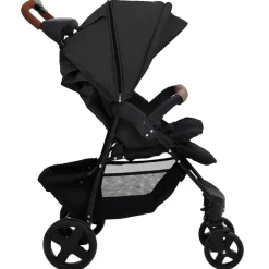 vidaXL Kinderwagen 3-in-1 staal antracietkleurig