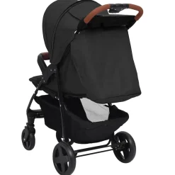 vidaXL Kinderwagen 3-in-1 staal antracietkleurig
