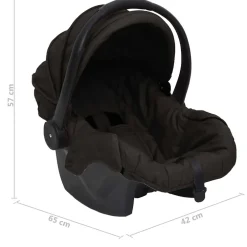 vidaXL Kinderwagen 3-in-1 staal antracietkleurig