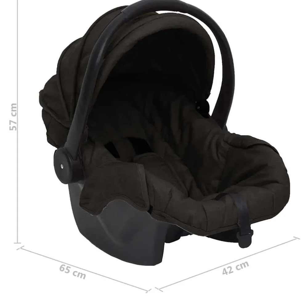 vidaXL Kinderwagen 3-in-1 staal antracietkleurig