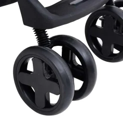 vidaXL Kinderwagen 3-in-1 staal donkergrijs en zwart