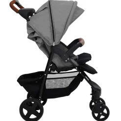 vidaXL Kinderwagen 2-in-1 staal lichtgrijs