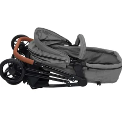 vidaXL Kinderwagen 3-in-1 staal lichtgrijs