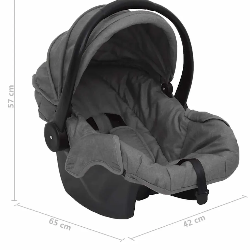 vidaXL Kinderwagen 3-in-1 staal lichtgrijs