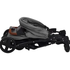 vidaXL Kinderwagen 3-in-1 staal lichtgrijs