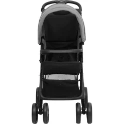 vidaXL Kinderwagen 3-in-1 staal lichtgrijs en zwart