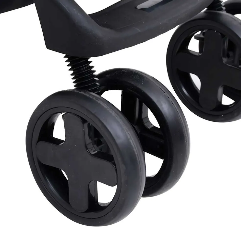vidaXL Kinderwagen 3-in-1 staal lichtgrijs en zwart