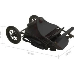 vidaXL Kinderwagen staal antracietkleurig