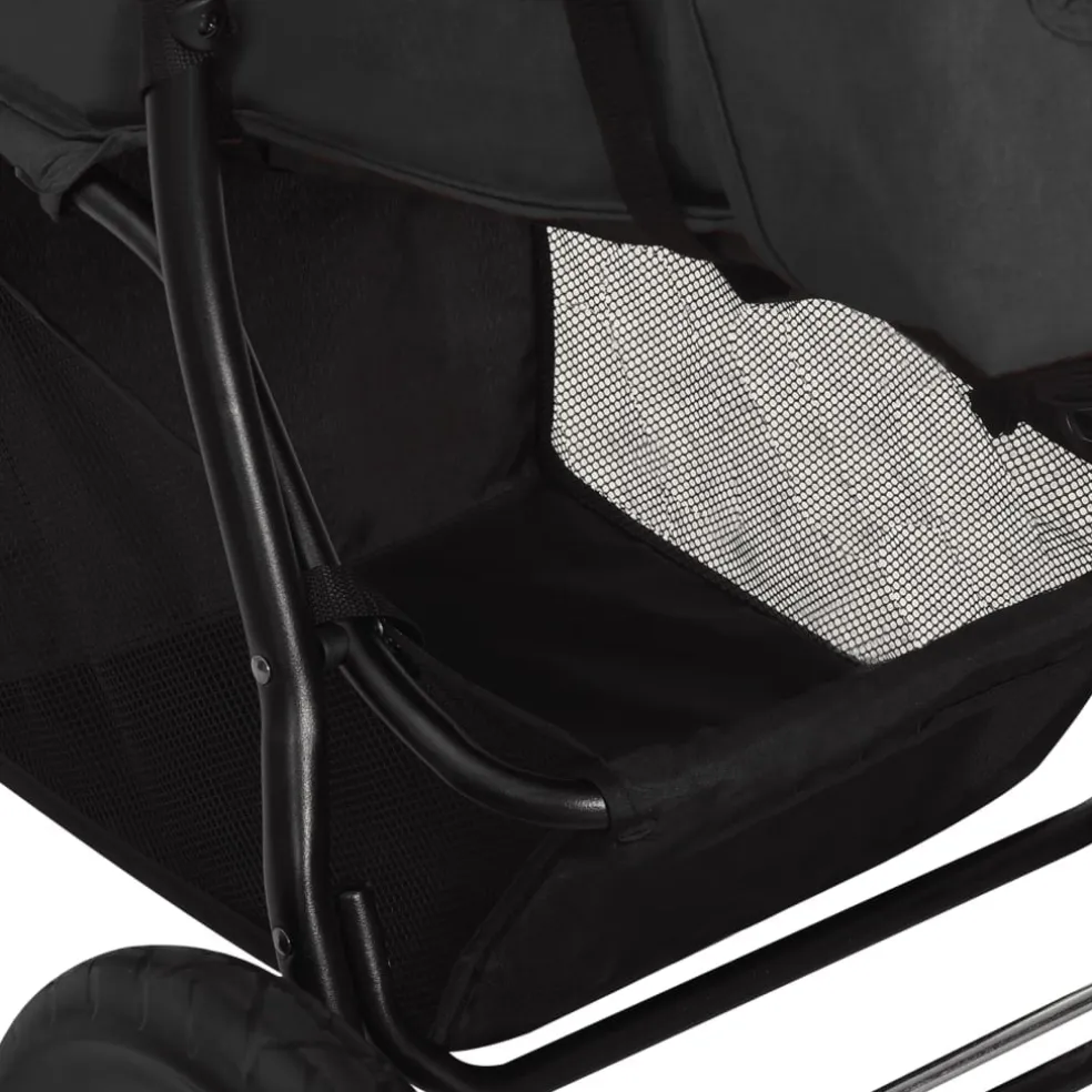 vidaXL Kinderwagen staal antracietkleurig