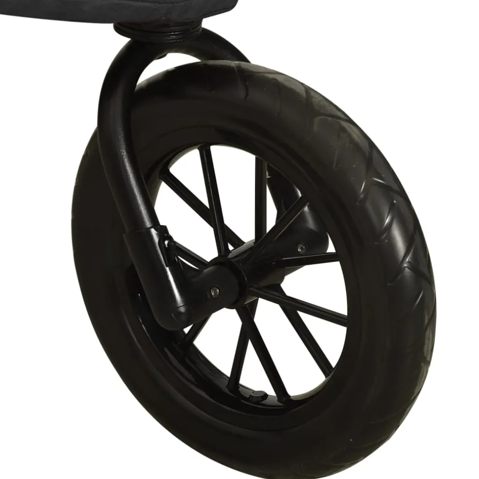 vidaXL Kinderwagen staal antracietkleurig