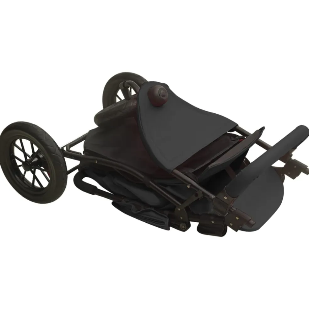 vidaXL Kinderwagen staal antracietkleurig