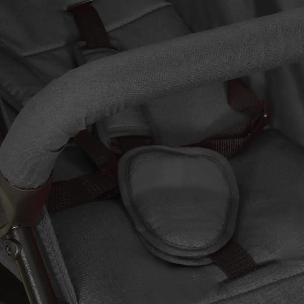 vidaXL Kinderwagen staal antracietkleurig