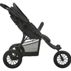 vidaXL Kinderwagen staal antracietkleurig