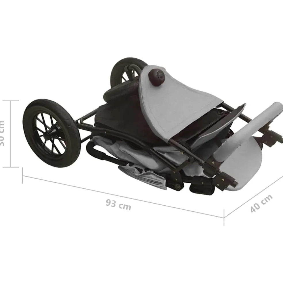 vidaXL Kinderwagen staal lichtgrijs