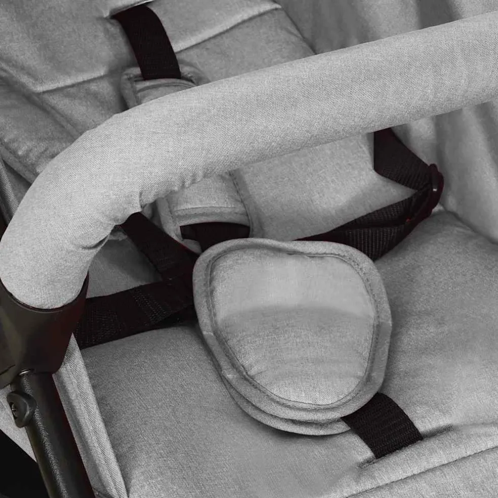 vidaXL Kinderwagen staal lichtgrijs