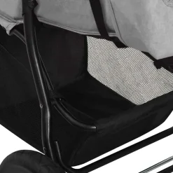 vidaXL Kinderwagen staal lichtgrijs