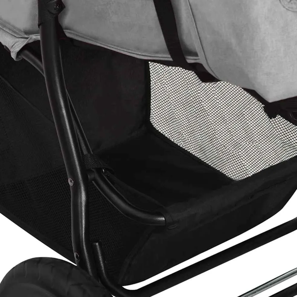 vidaXL Kinderwagen staal lichtgrijs