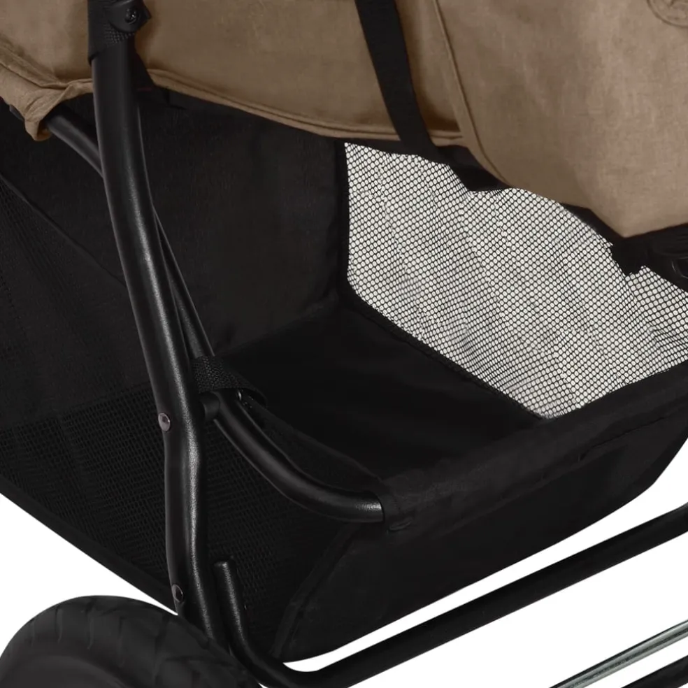 vidaXL Kinderwagen staal taupe