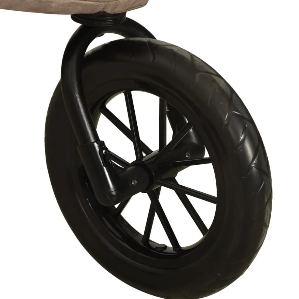 vidaXL Kinderwagen staal taupe