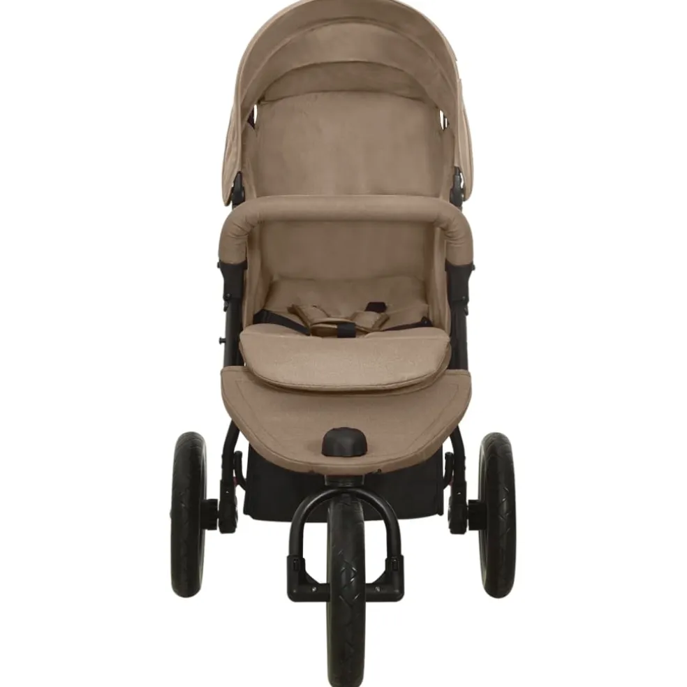 vidaXL Kinderwagen staal taupe