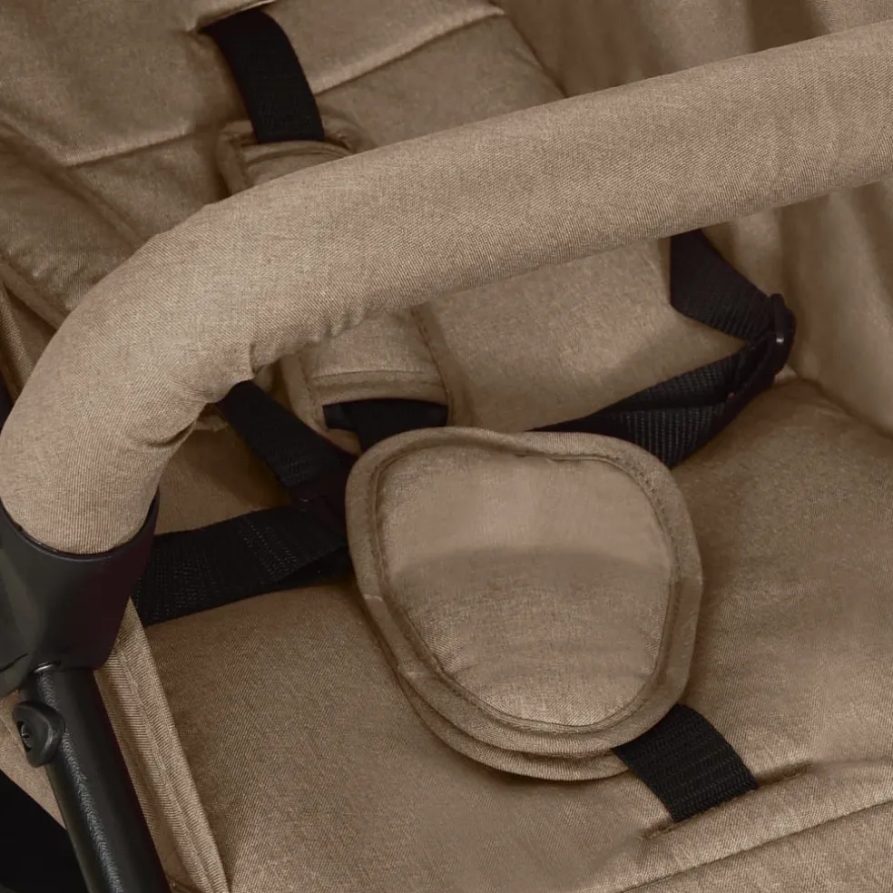 vidaXL Kinderwagen staal taupe