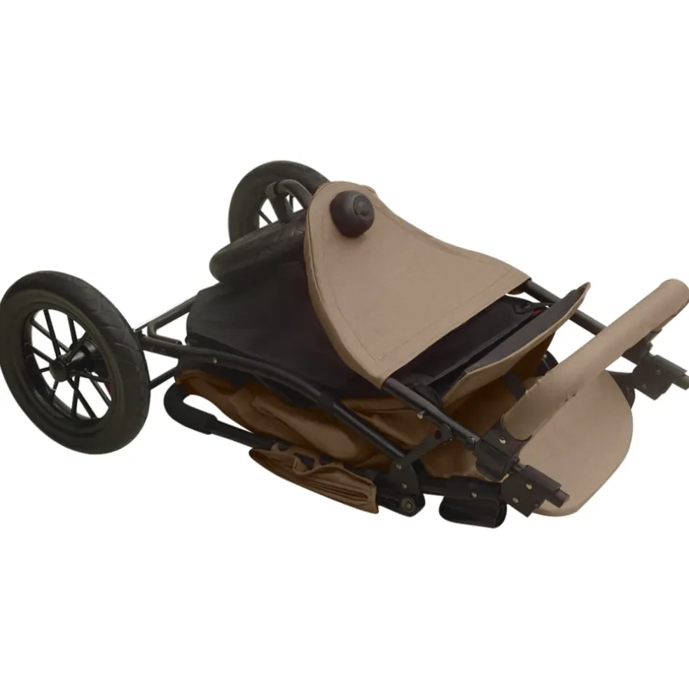 vidaXL Kinderwagen staal taupe