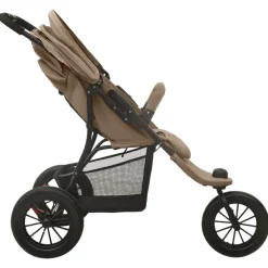 vidaXL Kinderwagen staal taupe