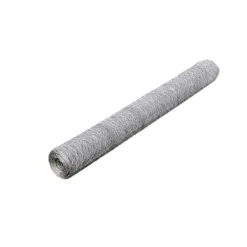vidaXL Kippengaas 25x0,5 m gegalvaniseerd staal zilverkleurig
