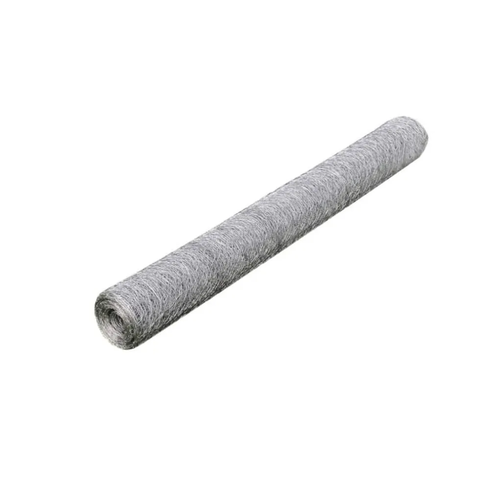 vidaXL Kippengaas 25x0,5 m gegalvaniseerd staal zilverkleurig