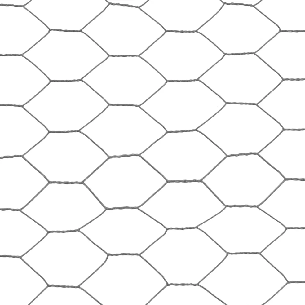 vidaXL Kippengaas 25x0,75 m staal met PVC coating grijs