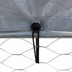 vidaXL Kippenhokken met dak en deur gegalvaniseerd staal zilverkleurig